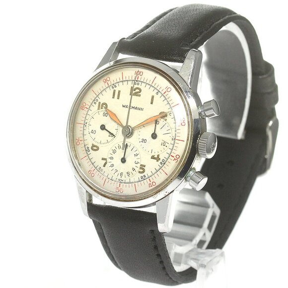 WAKMANN 2 Register 805-2 Chronograph cal.1281 Vintage Hand Winding Men's_862050 - Picture 1 of 12